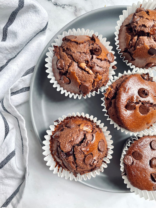 Indulge in Decadent Bliss with Double Chocolate Chip Muffins + Your Morning Coffee